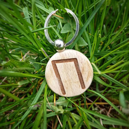 БРЕЛОК ДЕРЕВ'ЯНИЙ РУНА УРУЗ РУЧНА РОБОТА (KEYRING WOODEN FLEECE URUZ HANDMADE)